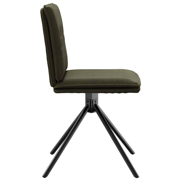 Sillas de comedor  4 uds. Cuero de ante sintético verde militar M 5