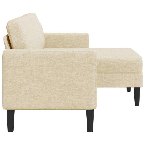 Sofá 2 lugares com chaise longue em L tecido creme 125 cm M 5