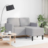 Sofá de 2 plazas con chaise longue en forma L gris nube 125 cm 1