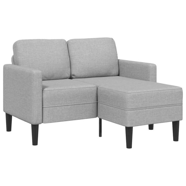 Sofá de 2 plazas con chaise longue en forma L gris nube 125 cm M 2
