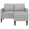 Sofá de 2 plazas con chaise longue en forma L gris nube 125 cm 4