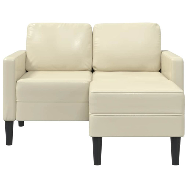 Sofá 2 lugares com Chaise em L 125 cm couro artificial creme M 4
