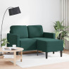 Sofá de 2 lugares com chaise longue em L verde escuro 125 cm 1