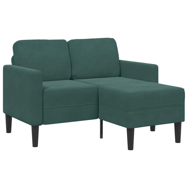 Sofá de 2 lugares com chaise longue em L verde escuro 125 cm M 2