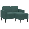 Sofá de 2 lugares com chaise longue em L verde escuro 125 cm 2