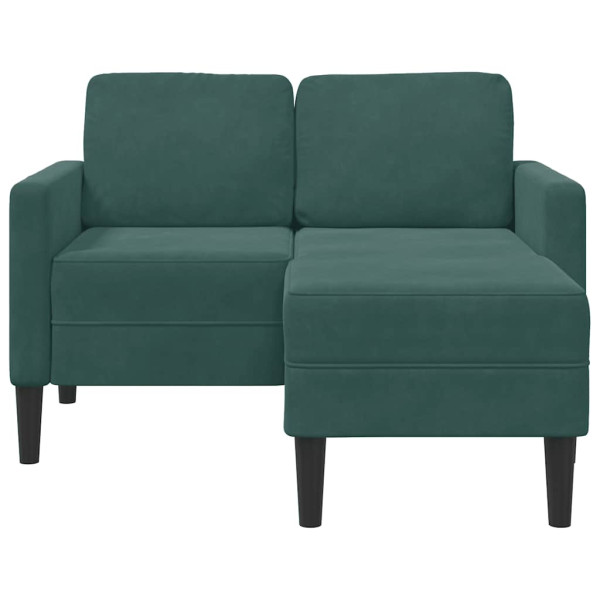 Sofá de 2 plazas con chaise longue forma L verde oscuro 125 cm M 4
