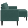 Sofá de 2 lugares com chaise longue em L verde escuro 125 cm 5
