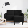 Sofá 2 lugares com Chaise em L 125 cm veludo preto 3