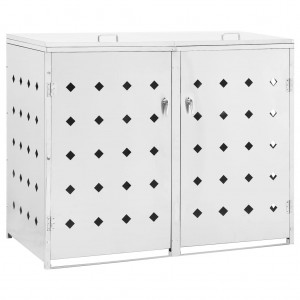 Abrigo duplo para caixotes do lixo 240 L aço inoxidável H