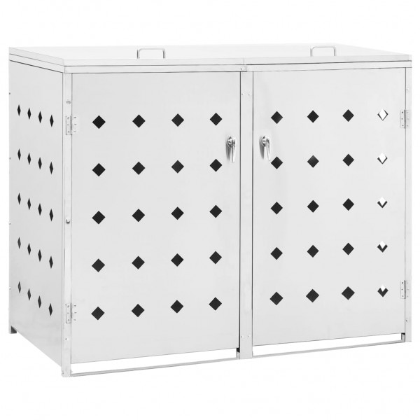 Cobertizo contenedor de basura doble acero inoxidable 240L M 2