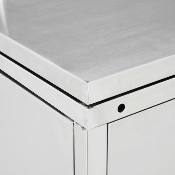 Cobertizo contenedor de basura cuádruple acero inoxidable 240L M 3