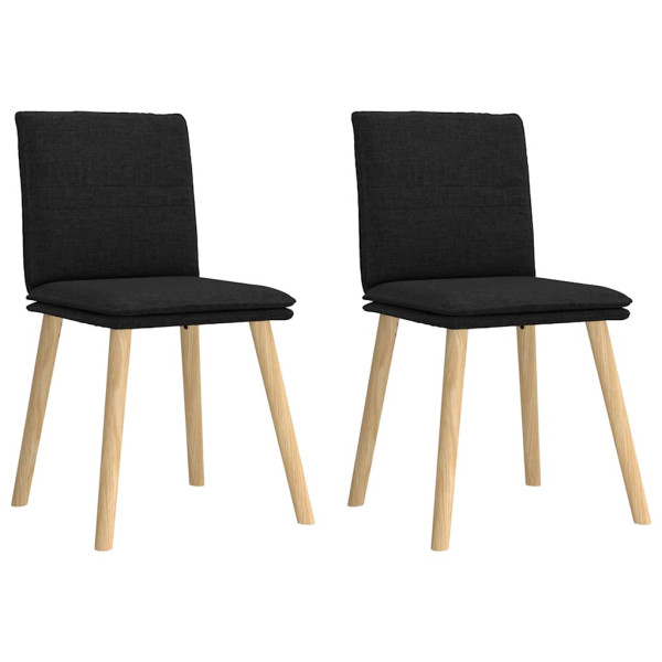 Sillas de comedor 2 unidades tela negro D