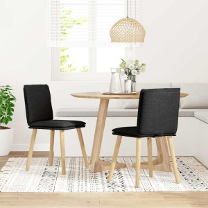 Sillas de comedor 2 unidades tela negro H