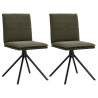 Silla de comedor cuero gamuza verde militar 1