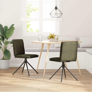 Silla de comedor cuero gamuza verde militar H