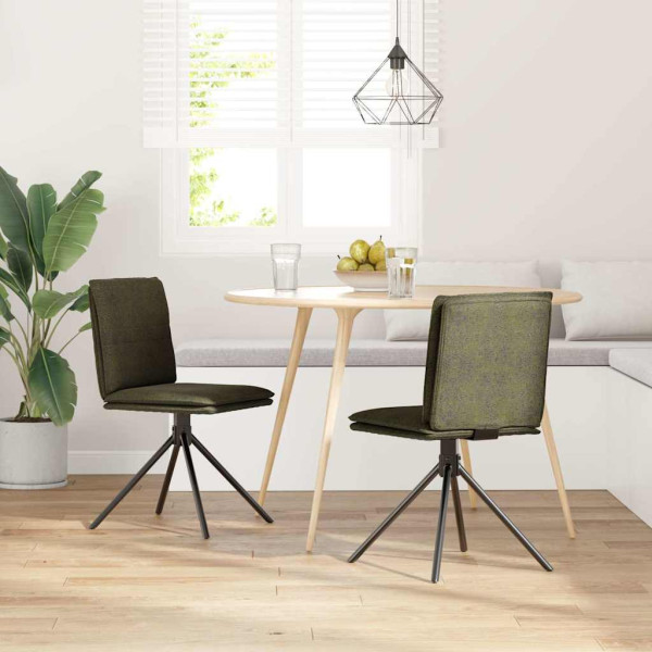 Silla de comedor cuero gamuza verde militar M 2