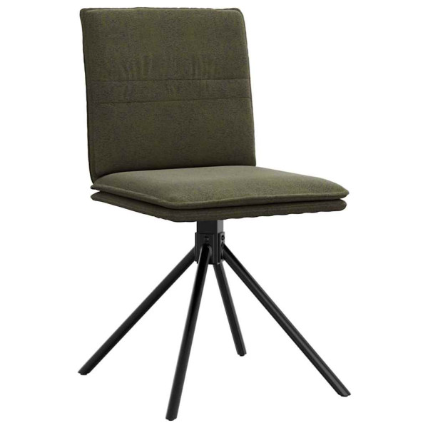 Silla de comedor cuero gamuza verde militar M 3