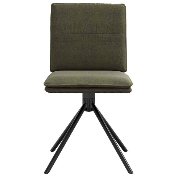 Silla de comedor cuero gamuza verde militar M 4