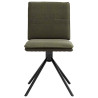 Silla de comedor cuero gamuza verde militar 4