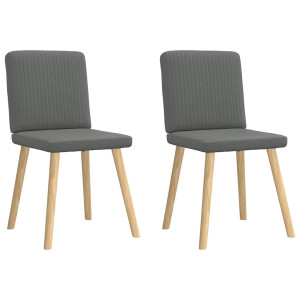 Sillas de comedor 2 unidades tela gris oscuro H