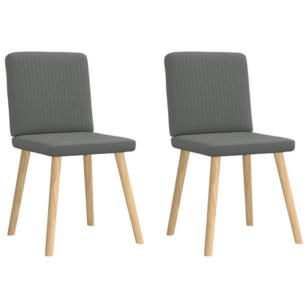 Sillas de comedor 2 unidades tela gris oscuro M 2