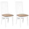 Cadeiras de jantar com almofadões 2 pcs madeira maciça branco 2