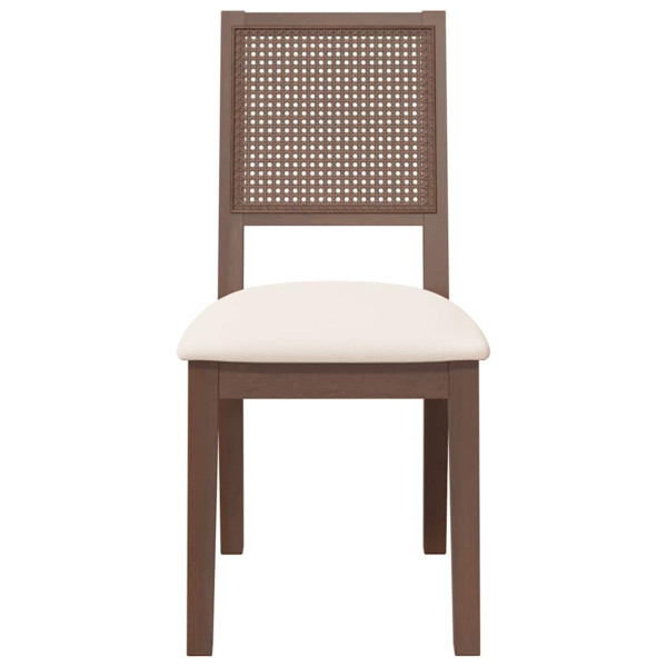 Cadeiras de jantar com almofadões 2 pcs madeira maciça castanho M 5