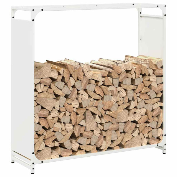 Leñero blanco 90x28x90 cm Acero laminado en frío M 4