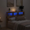 Cabecero de cama con LED madera vieja 140x17x102 cm 1