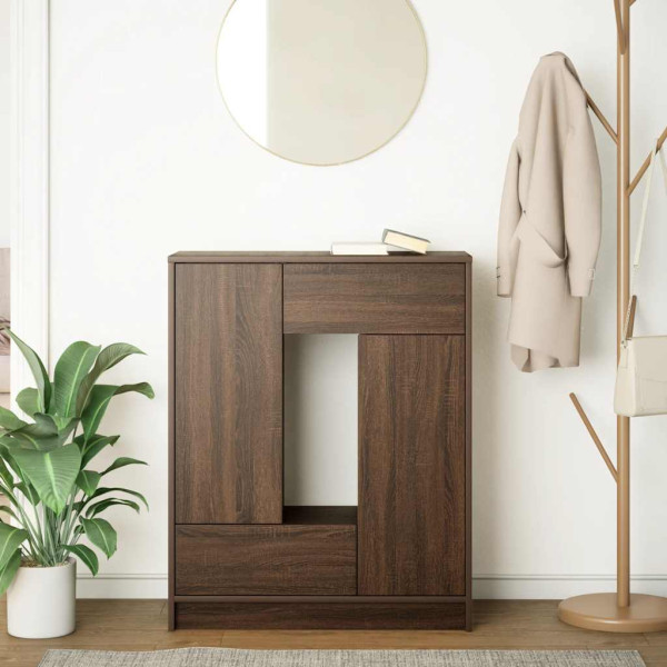 Aparador con cajones y puertas roble marrón 73x31x90 cm M 3