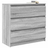 Aparador de madera de ingeniería Sonoma gris 80x35x76 cm 4