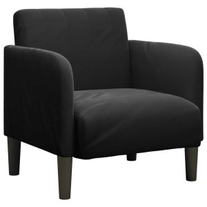 Sillón con reposabrazos Terciopelo negro 54 cm H