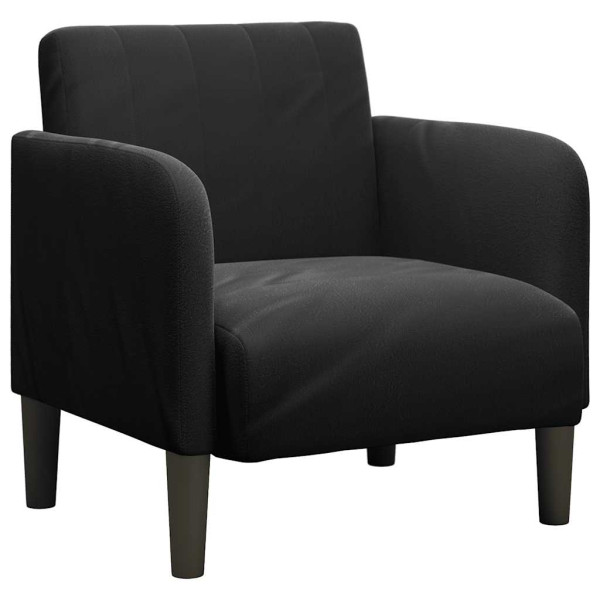 Sillón con reposabrazos Terciopelo negro 54 cm M 2