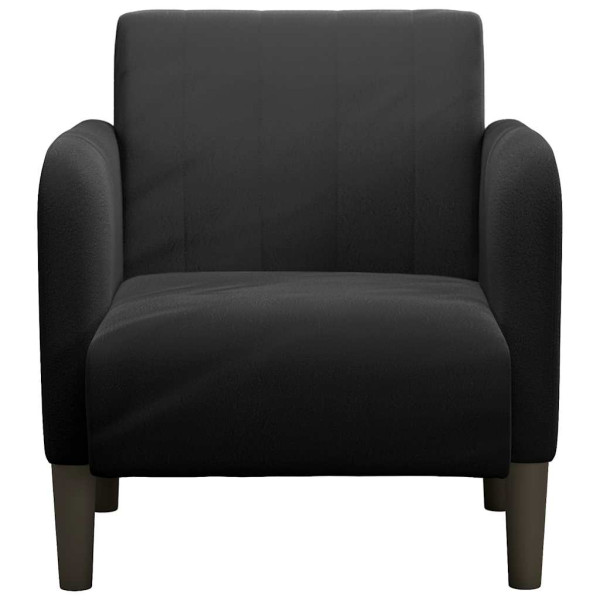 Sillón con reposabrazos Terciopelo negro 54 cm M 3