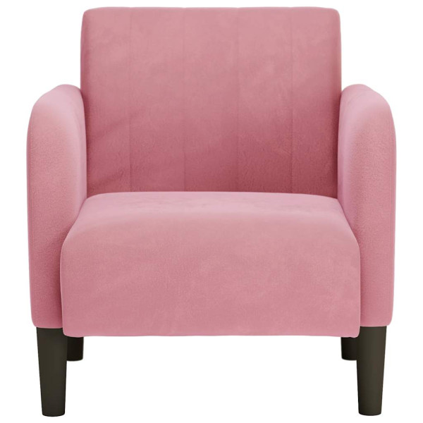 Sillón con reposabrazos terciopelo rosa 54 cm M 3