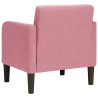 Sillón con reposabrazos terciopelo rosa 54 cm 5
