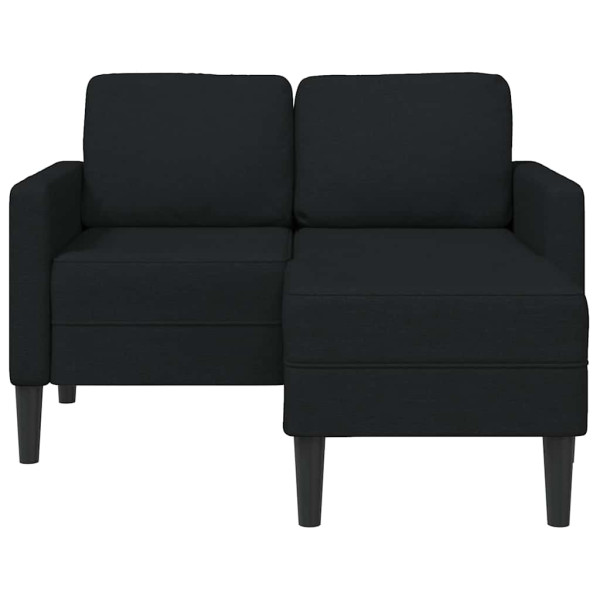 Sofá 2 lugares com Chaise em L 125 cm tecido preto M 4