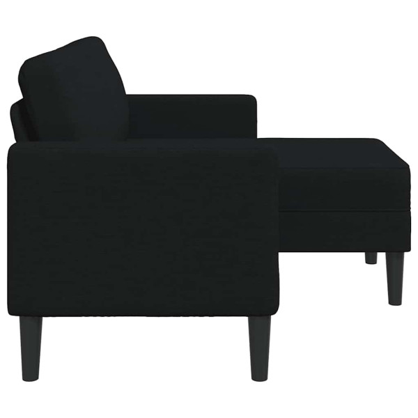 Sofá de 2 plazas con chaise longue en forma L negra 125cm M 5