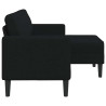 Sofá 2 lugares com Chaise em L 125 cm tecido preto 5