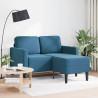 Sofá 2 camas com chaise longue forma L azul 125 cm 1