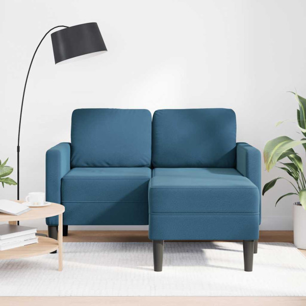 Sofá 2 camas com chaise longue forma L azul 125 cm M 3