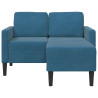 Sofá 2 camas com chaise longue forma L azul 125 cm 4
