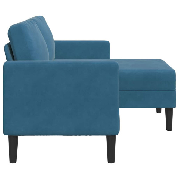 Sofá 2 camas com chaise longue forma L azul 125 cm M 5