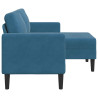 Sofá 2 camas com chaise longue forma L azul 125 cm 5