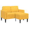 Sofá 2 lugares com chaise longue em L amarelo claro 125cm 2