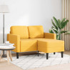 Sofá 2 lugares com chaise longue em L amarelo claro 125cm 3