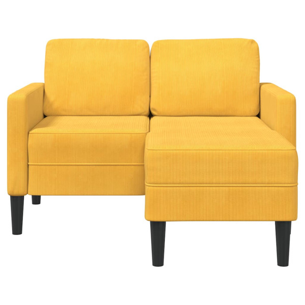 Sofá 2 lugares com chaise longue em L amarelo claro 125cm M 4