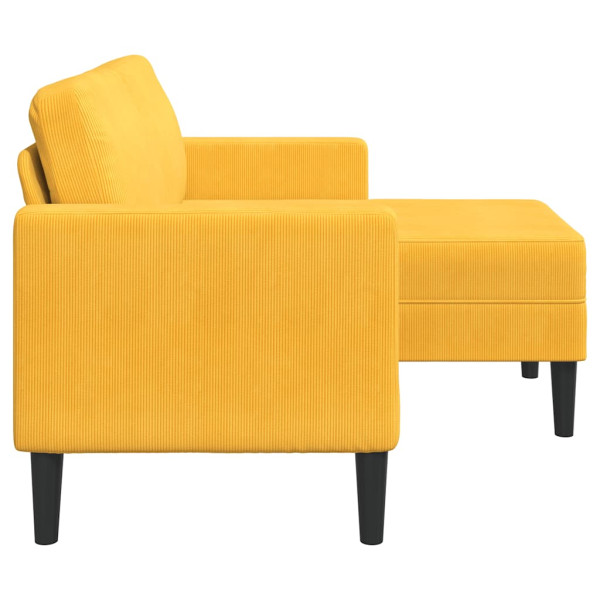 Sofá 2 plazas con chaise longue en forma L amarillo claro 125cm M 5