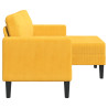 Sofá 2 plazas con chaise longue en forma L amarillo claro 125cm 5