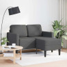 Sofá de 2 plazas con chaise longue en forma L gris oscuro 125cm 1